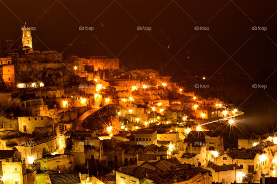 the historic and beautiful Italian city of Matera with its striking stones