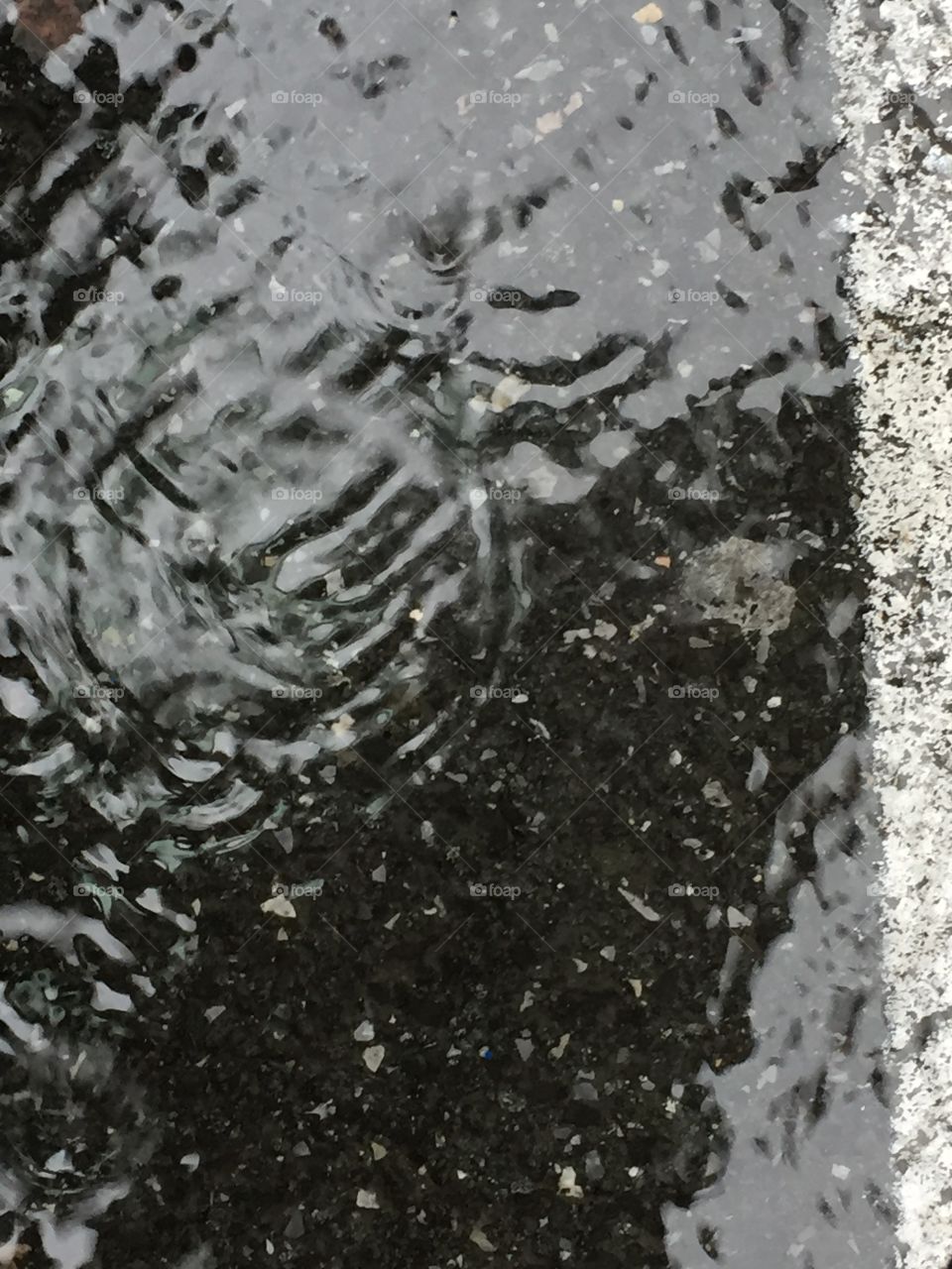 Flooded parking space. 