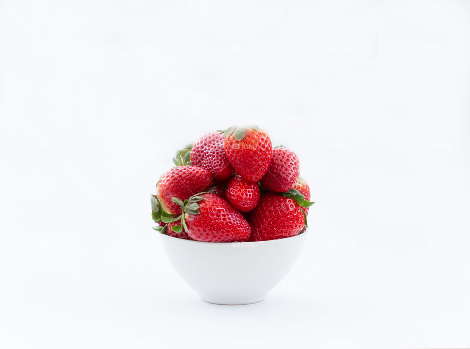 Strawberry against isolated white