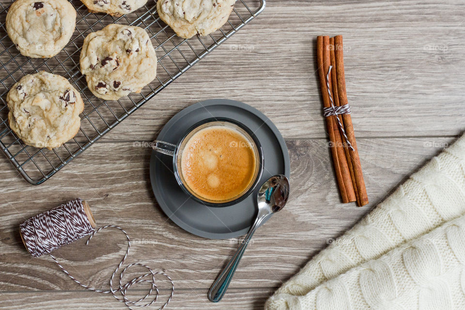 Coffee and cookies for breakfast