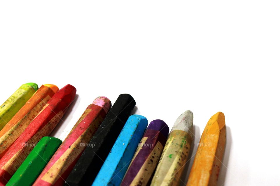 Pastel crayons for painting and drawing, usually used by young children and students