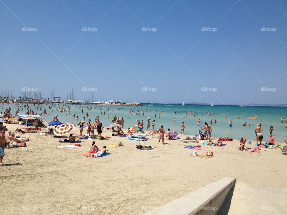 Beach in Barcelona . During my holiday on the Royal caribben 