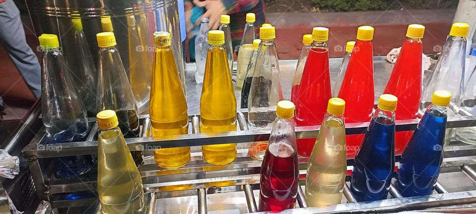 bold colours orange and blue