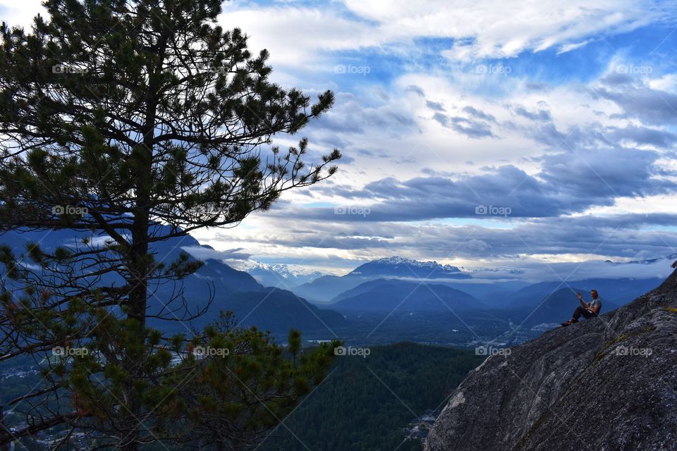 An epic view of Paradise Valley after hiking up a mountain peak on the outskirts of Squamish, British Columbia. 