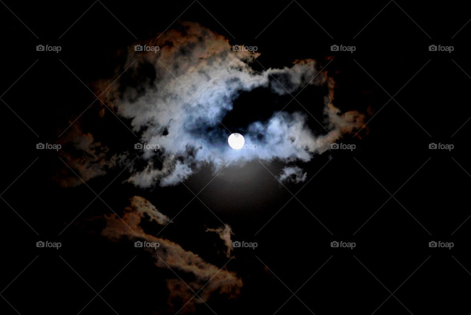 full moon in clouds