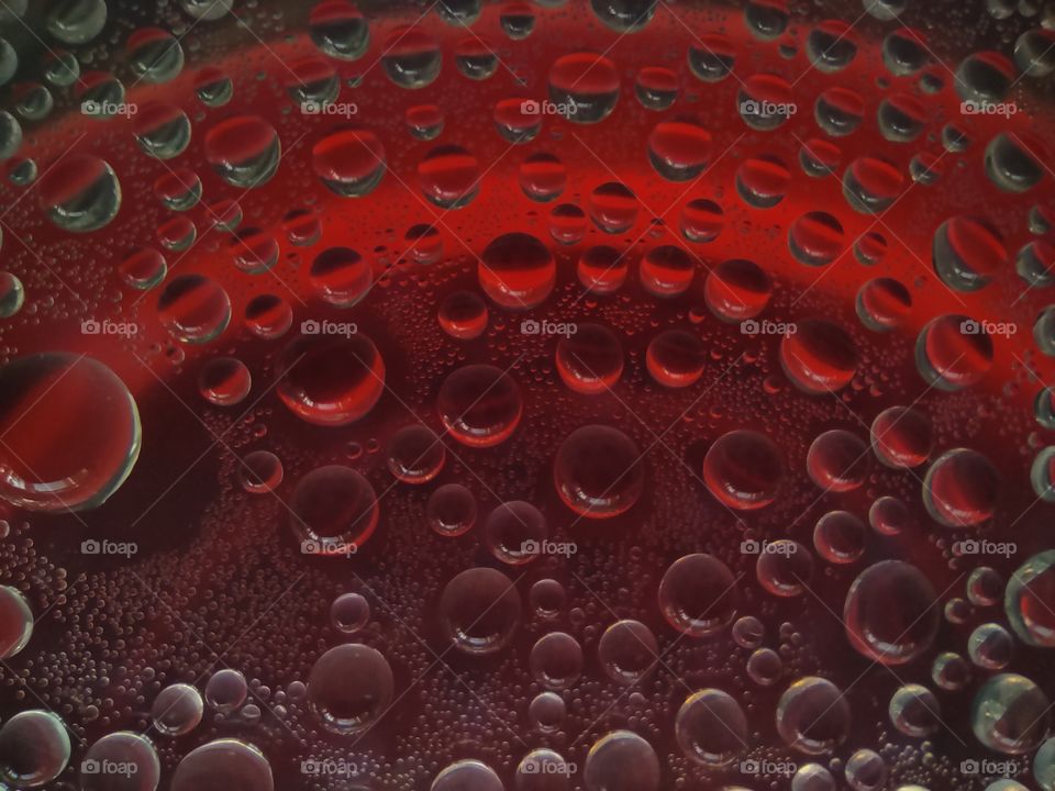 Condensation drops on the surface close-up