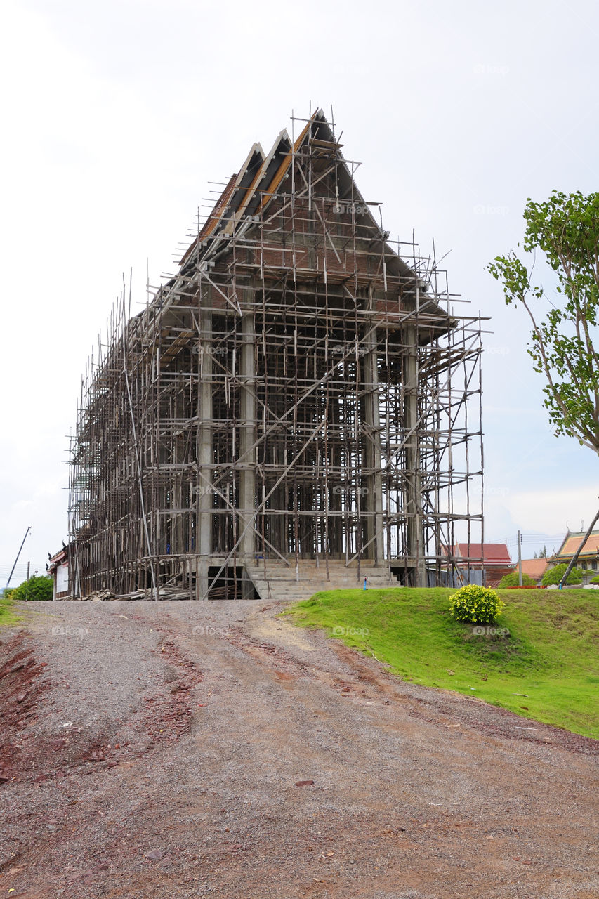 The church is under construction, a temple, Thailand.