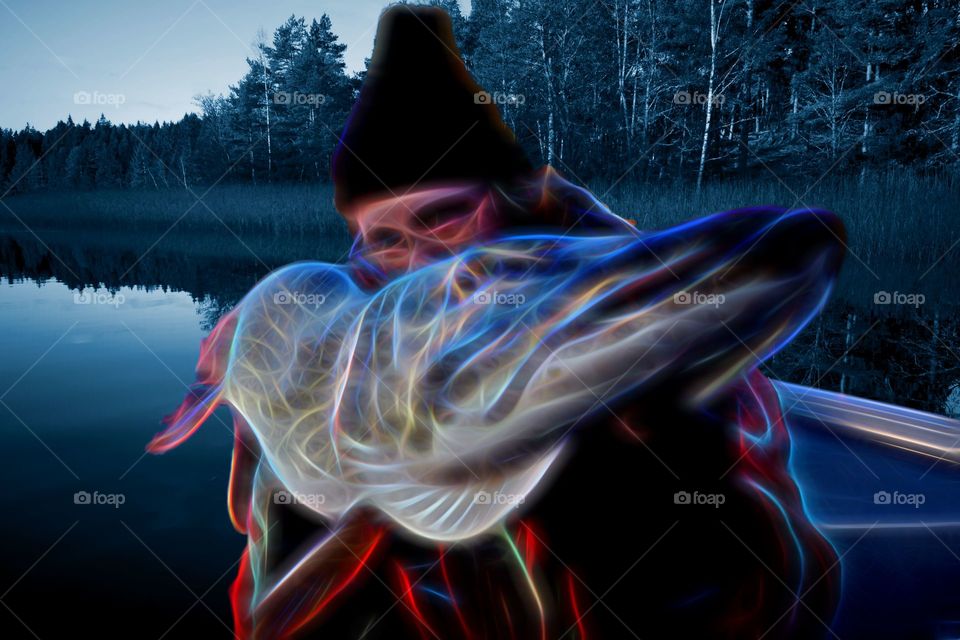 Neon pike fishing