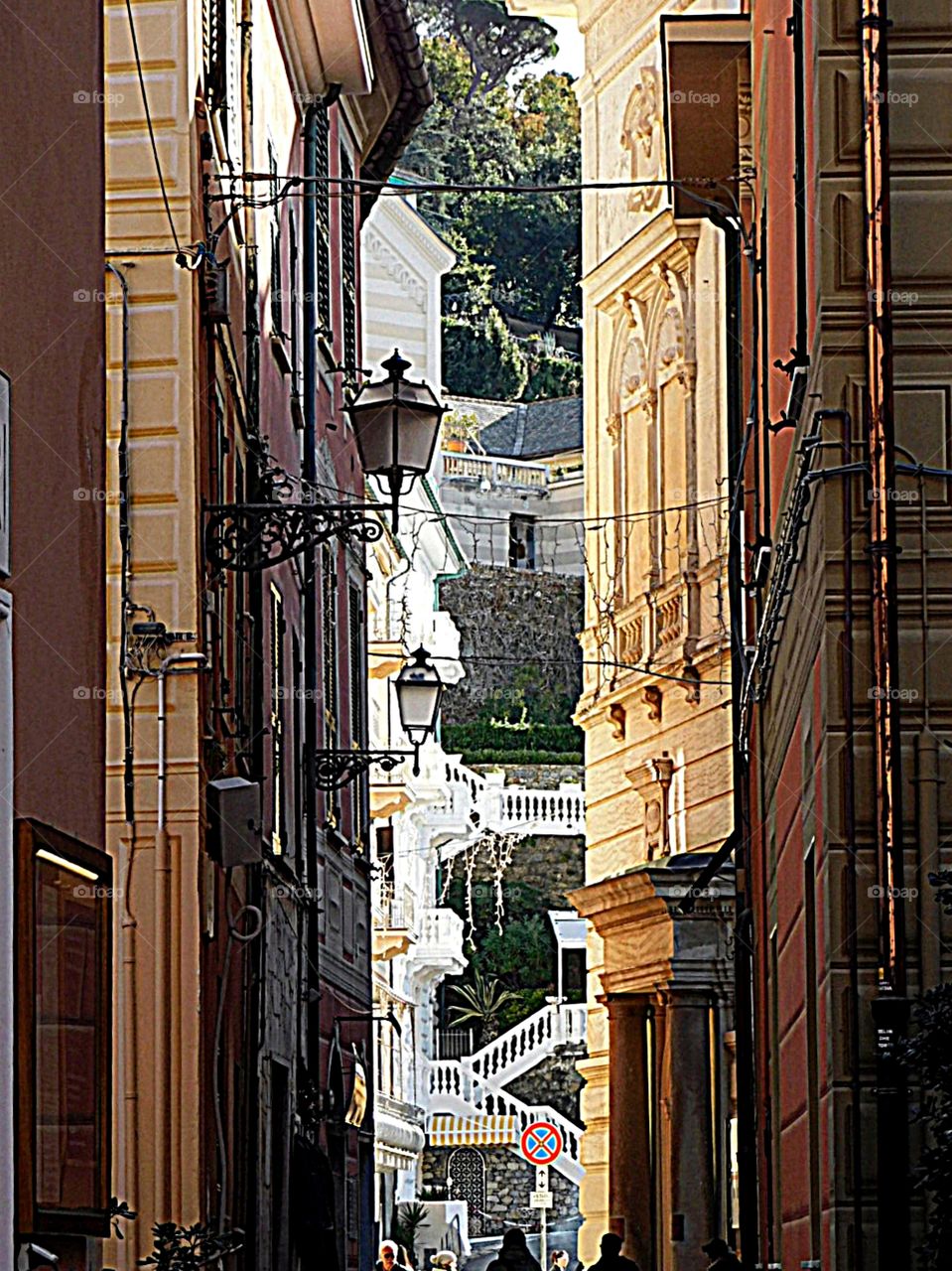 The caruggio to Silence Bay, Sestri Levante, Genoa, Italy