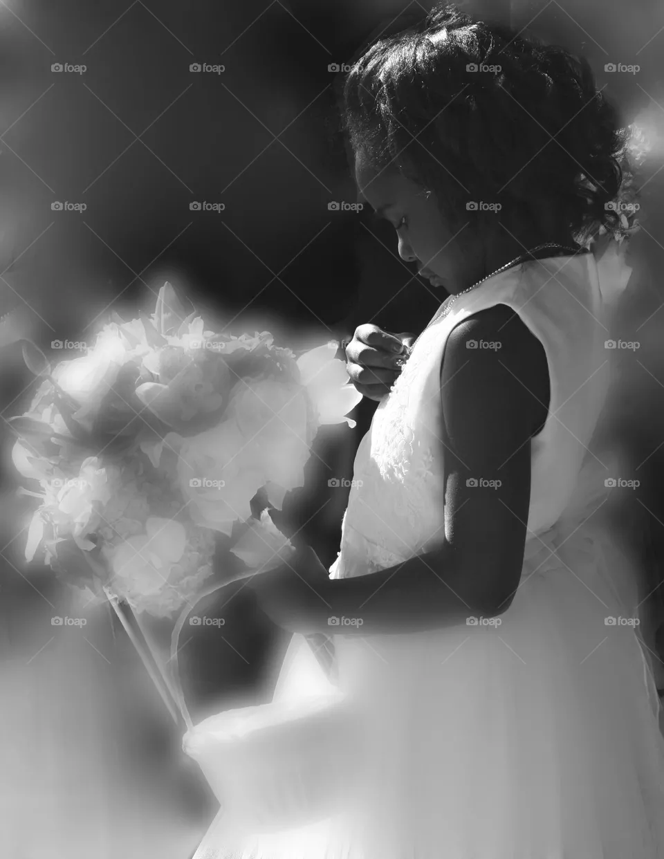 Flower Girl Black and White
