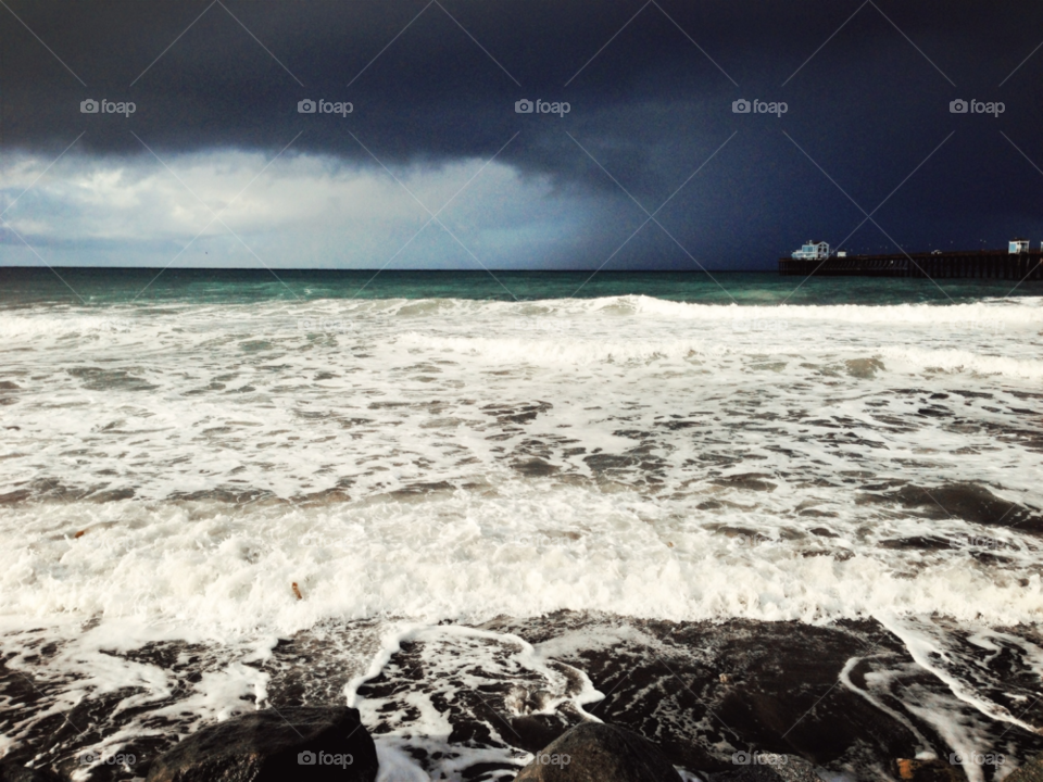 beach ocean nature clouds by ninjacentral