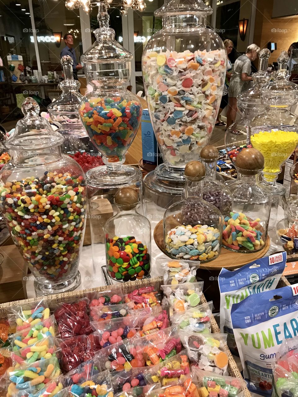 Colorful candy jars