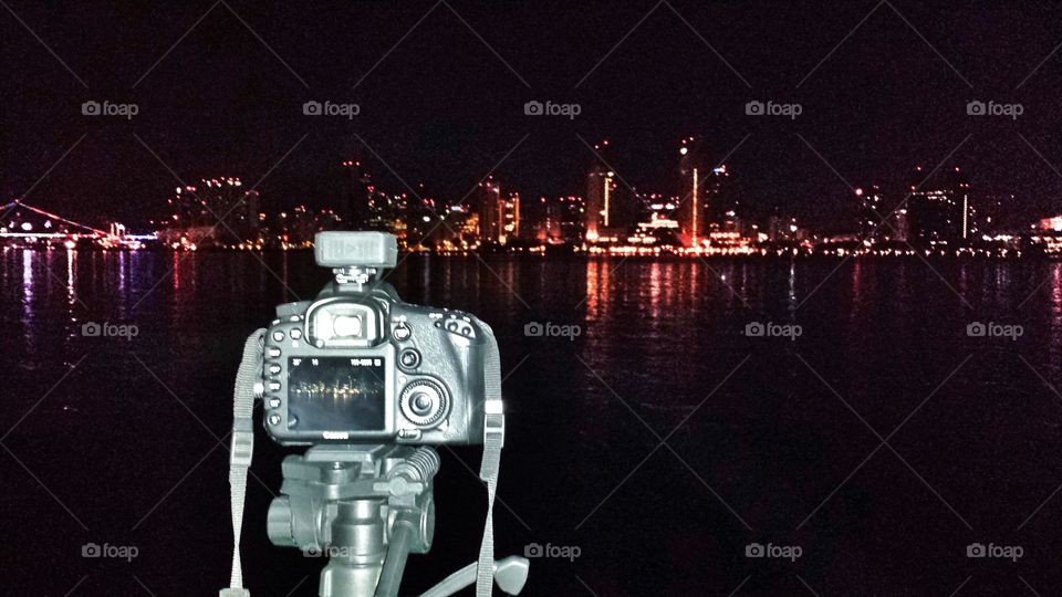 Photographing San Diego Skyline at Night. San Diego Skyline photo shoot at night