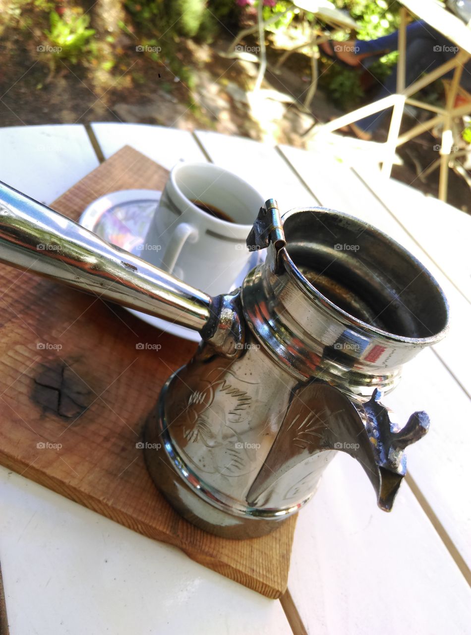 Mocca coffee. At a café