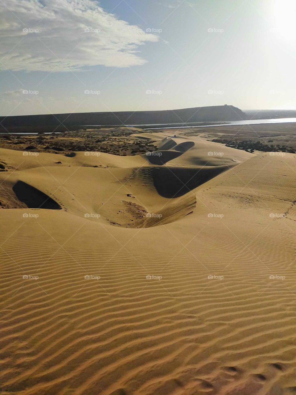 Sand_dunes in the white beach in the region of Goulimine, Morocco