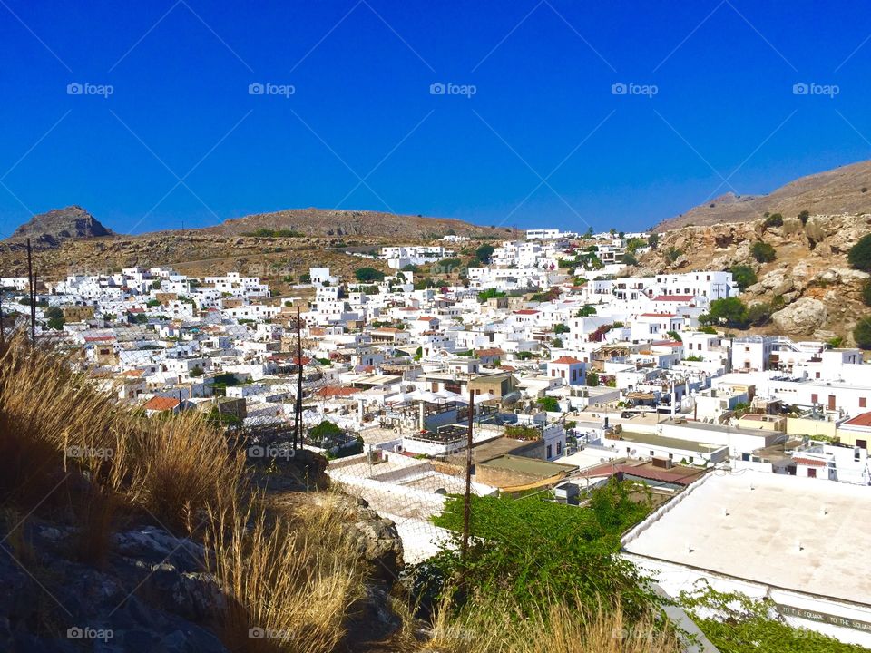 I took this photo of Lindos Town - Greece during summer 2016