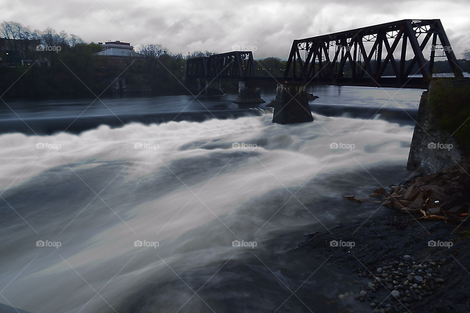 Head of Falls dam, Kennebec River, Winslow Maine