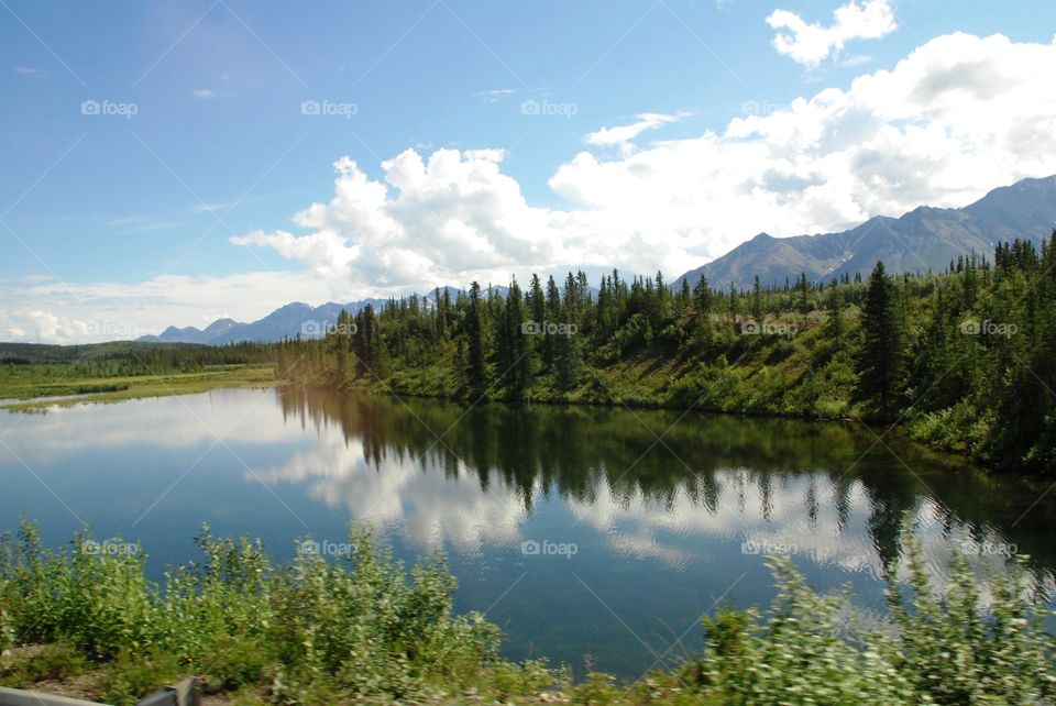 Lake along the road 