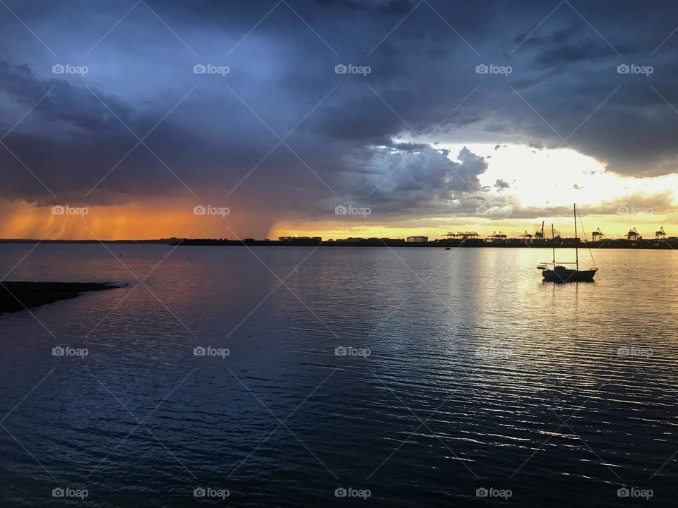 Sunset and storm 