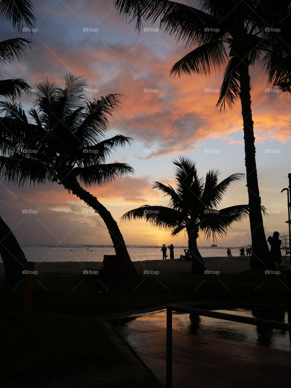 Sunset Hawaii beach 