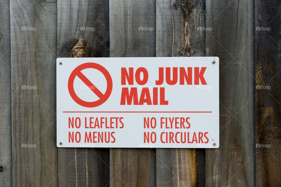 No junk mail sign