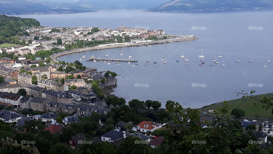 view from lyle hill,Greenock, Scotland.