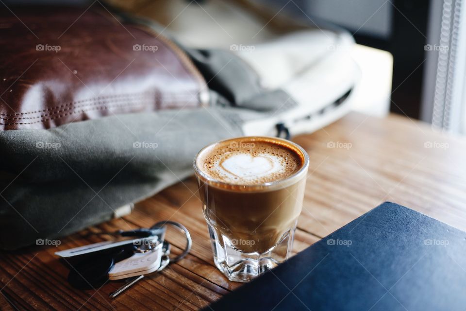 Cortado in the window. 