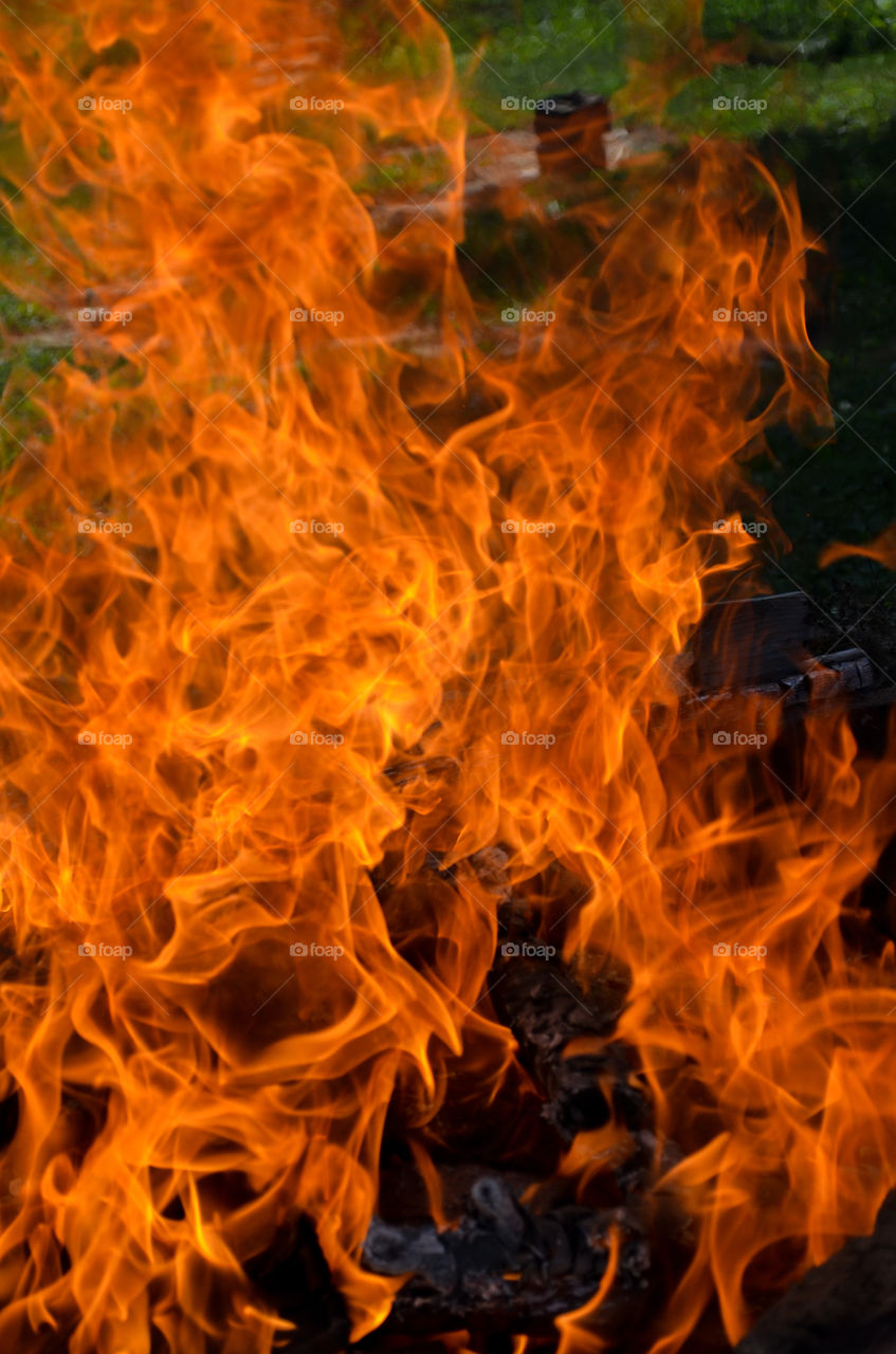 Close up of a fire