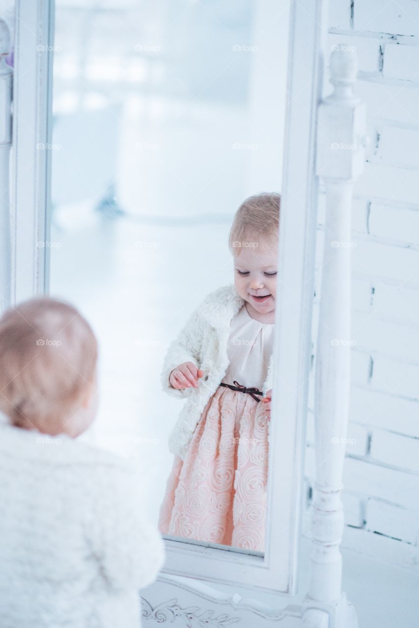 Little girl in beautiful dress 