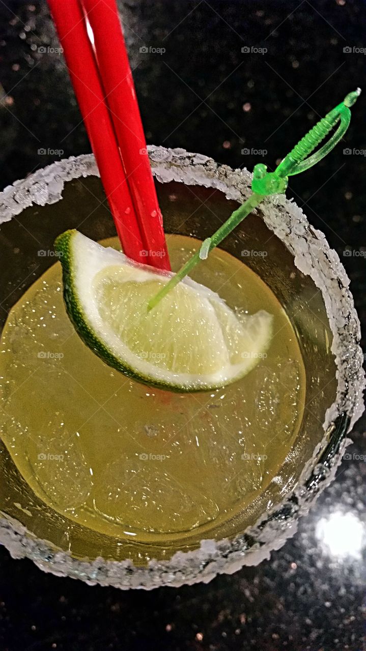 Margarita on the Rocks with Salt on the Rim!