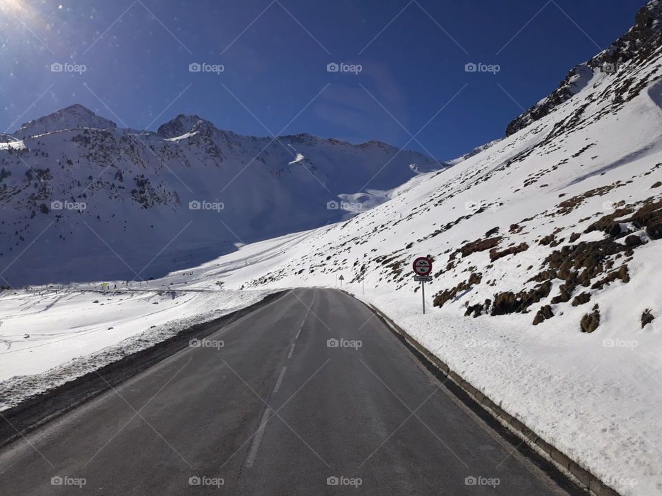 Snow, Mountain, No Person, Winter, Road