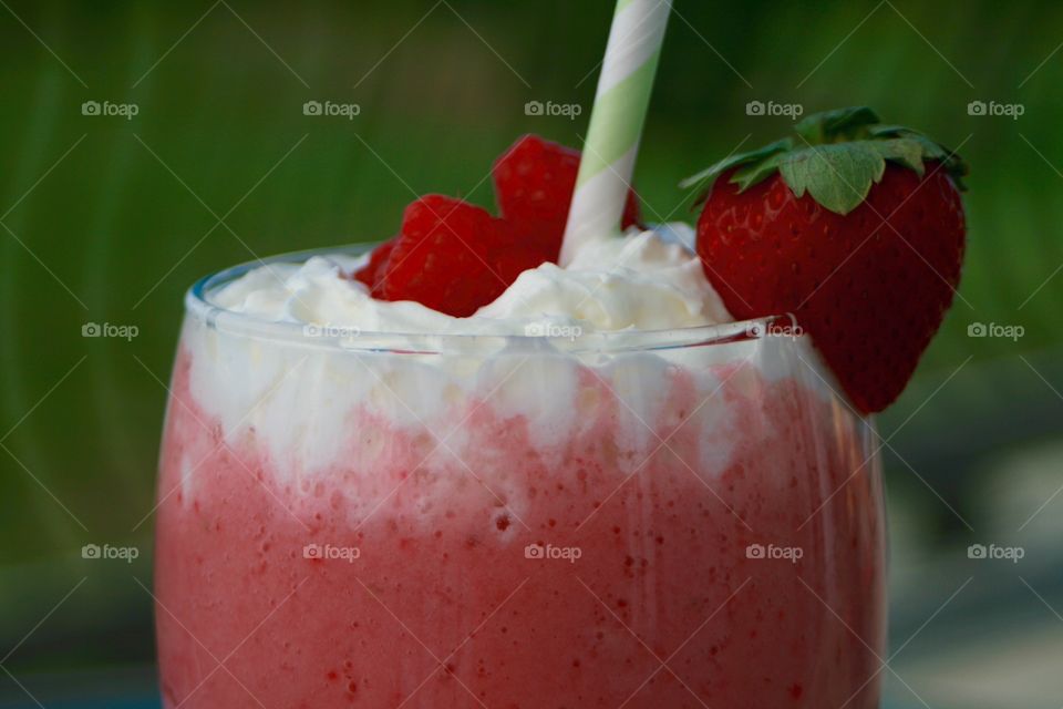 Pink Smoothie. Strawberry and raspberry smoothie 