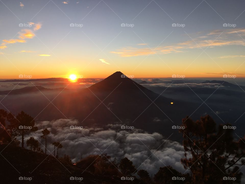 Volcano sunrise in Guatemala 