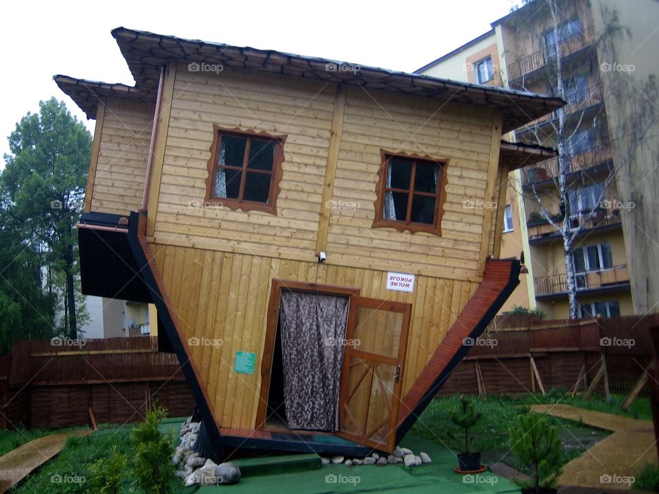 Upside down house in Poland
