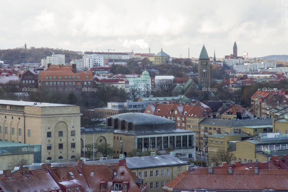 Cityscape - view over city of Gothenburg Sweden 
Göteborg Sverige