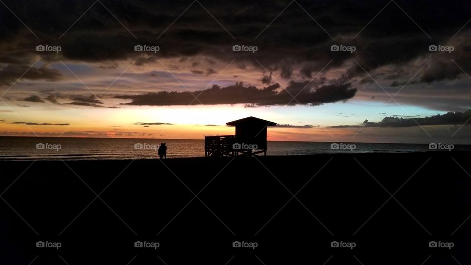 beautiful sunset at Venice Florida beach, loved the sky and the silhouette of the people
