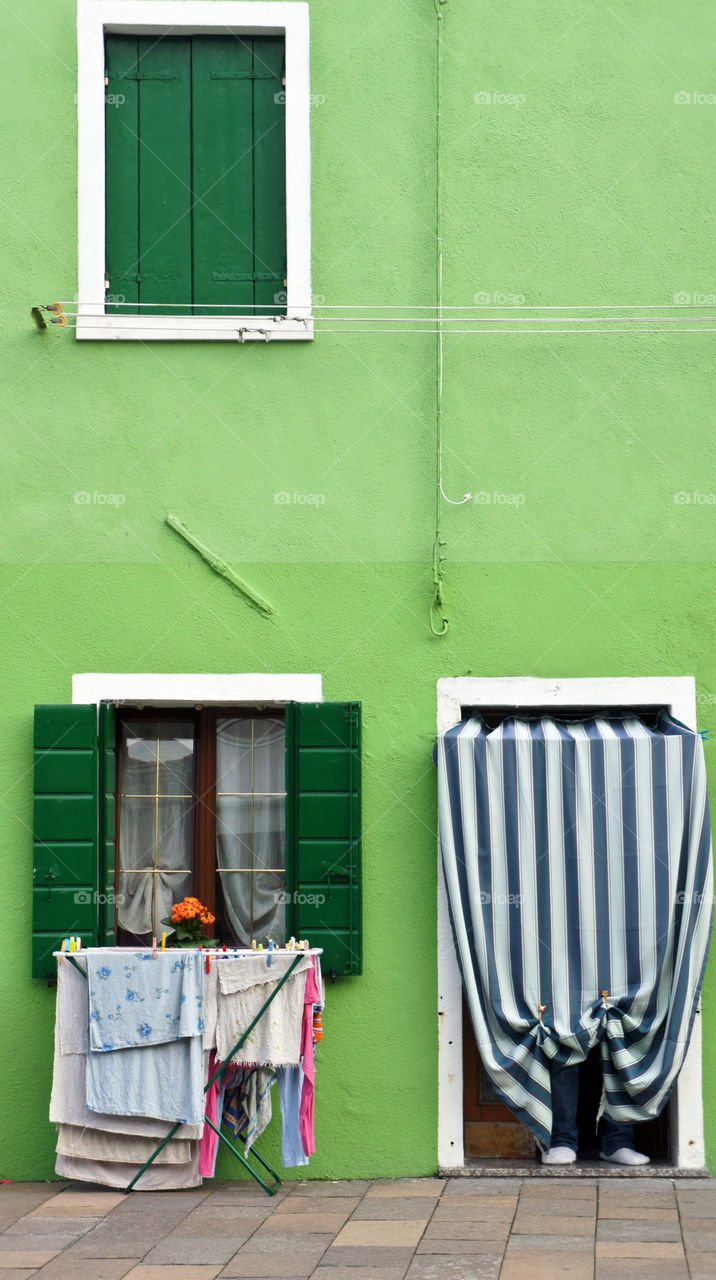 green house in Burano island near Venice