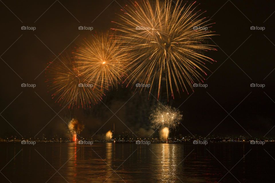 Fireworks in Florianópolis Santa Catarina Brazil.