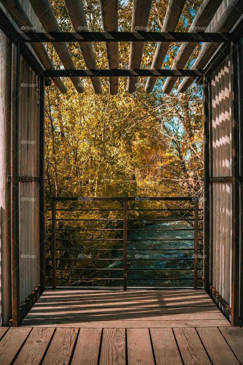 Side view of river over bridge.