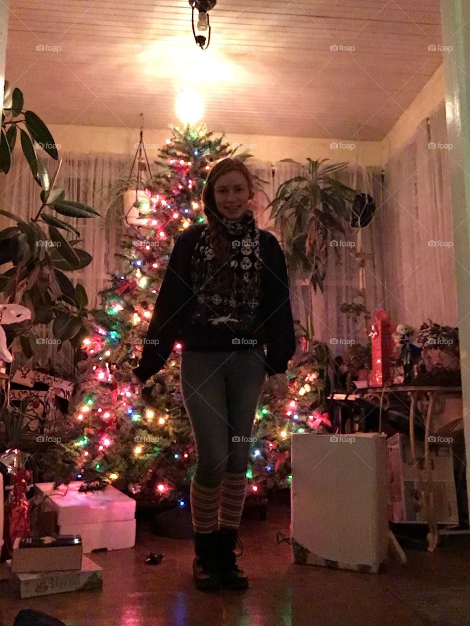 Me standing infront of Christmas tree