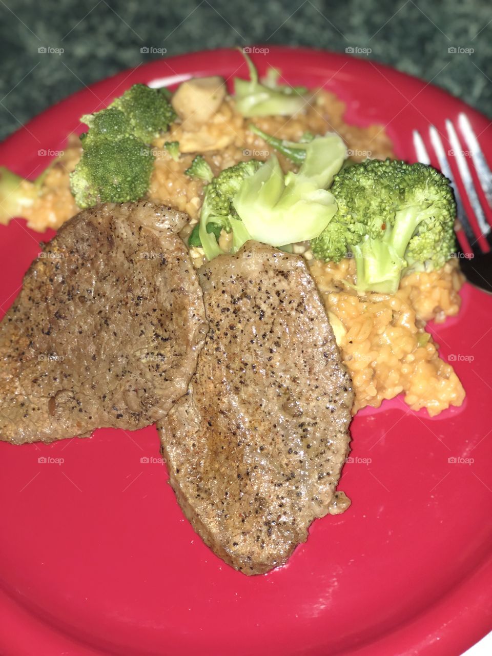 Steak w/ broccoli & rice stir fry 