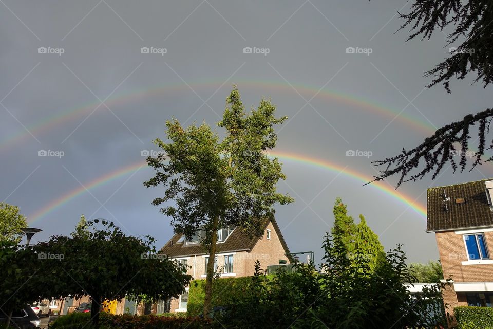 Double rainbow Two rainbow form at the same time 