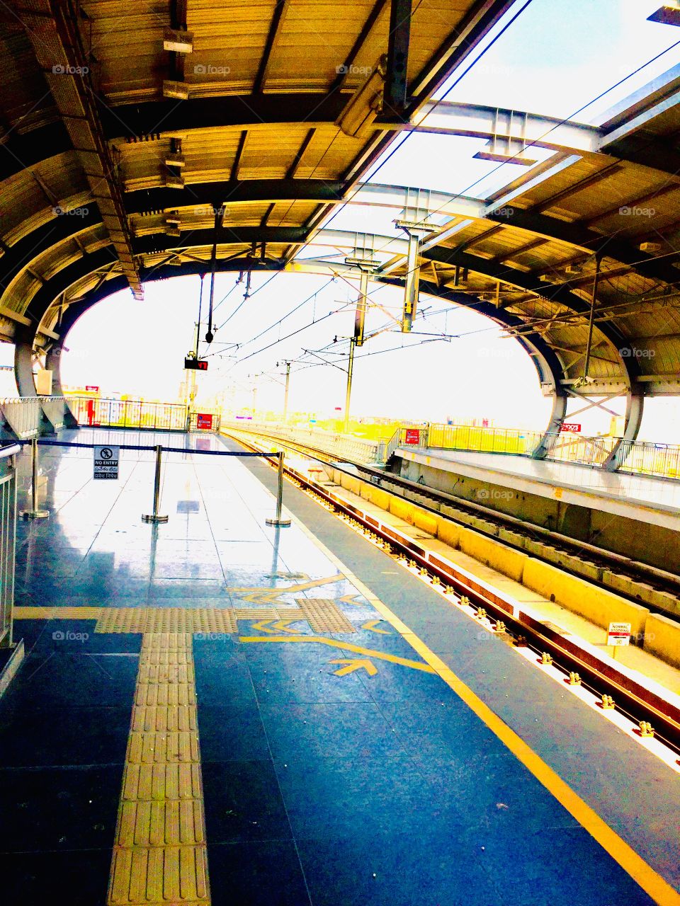 Rail metro station in Kukatpally, Hyderabad, Telangana, India 