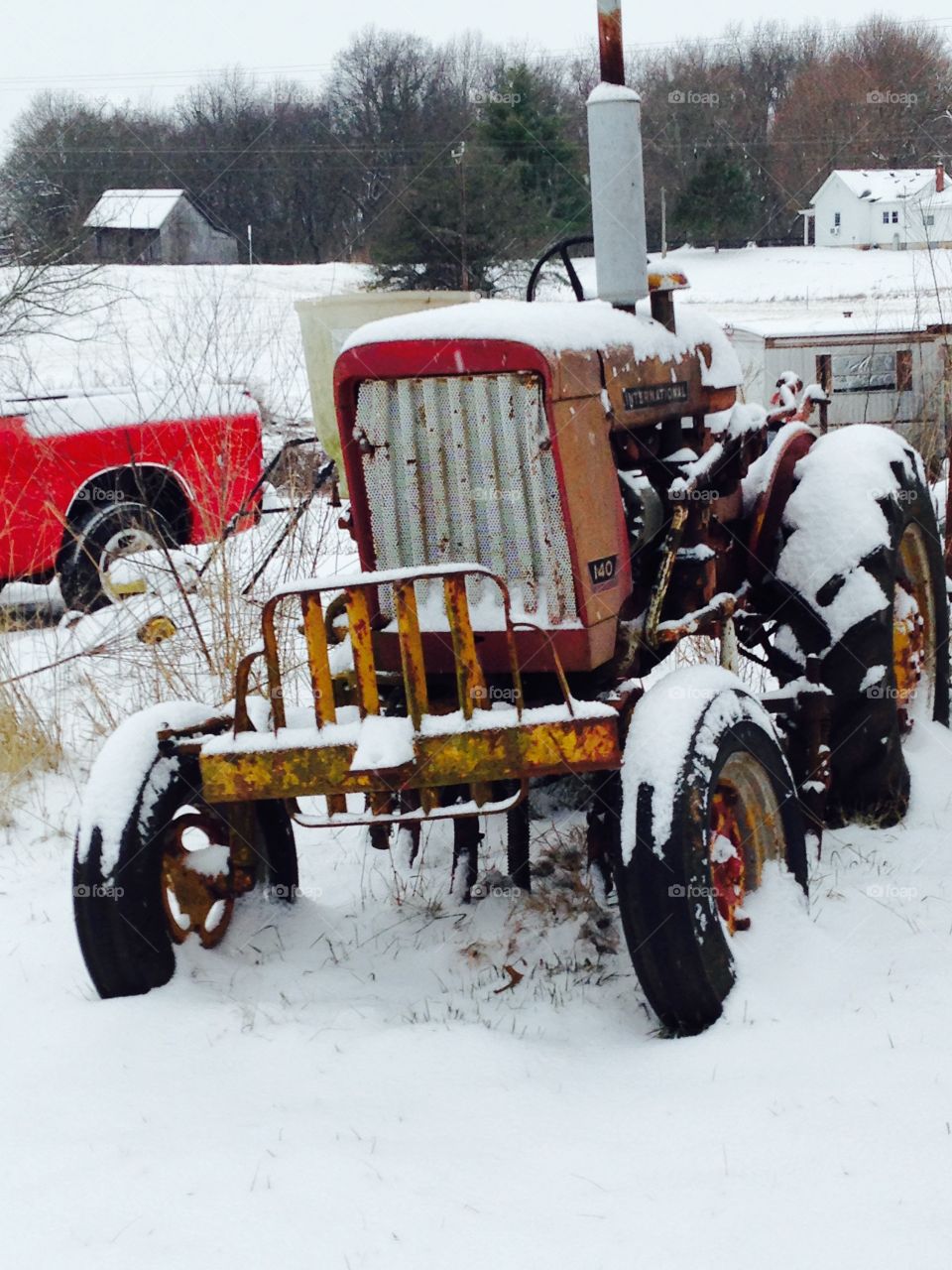 Farmall in the snow