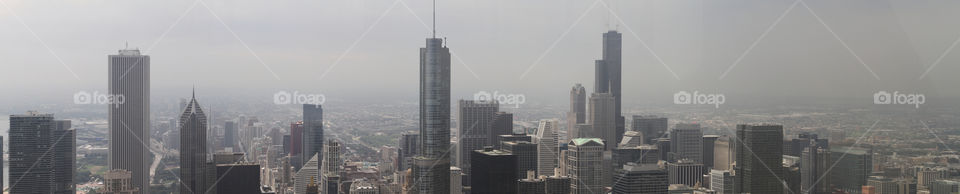 chicago skyline pano