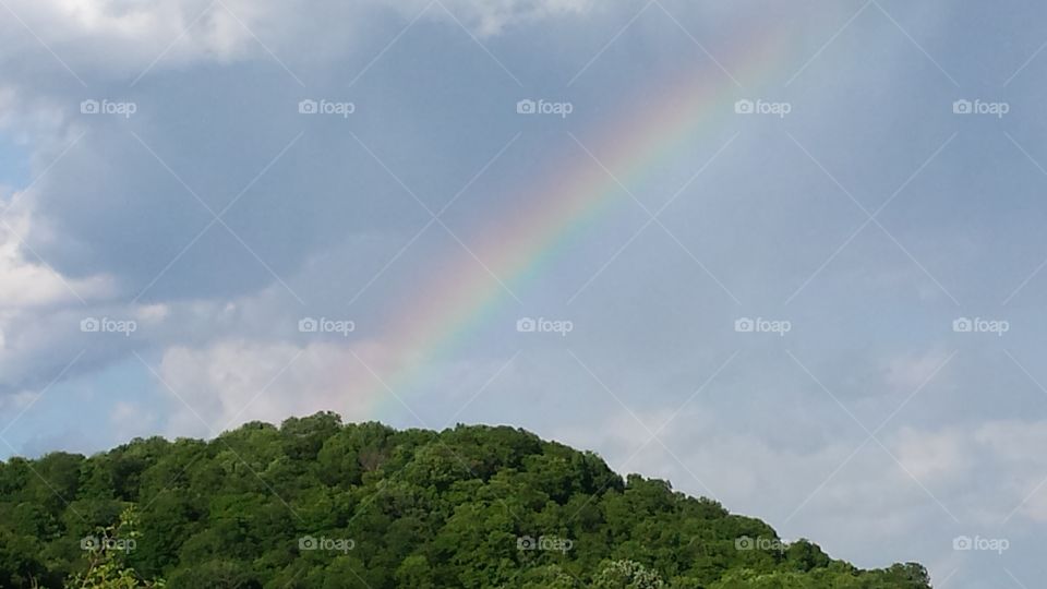 A rainbow in the sky