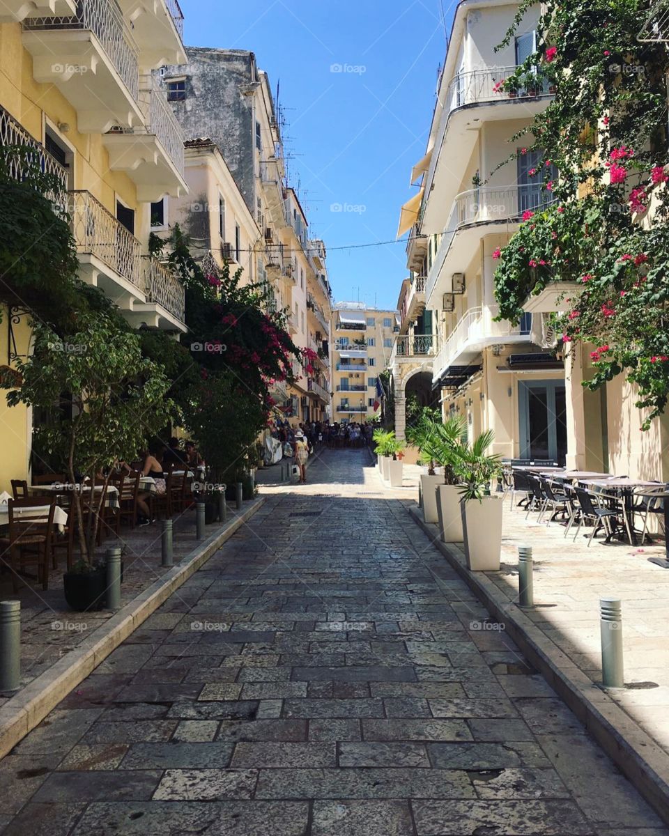 Old town at Corfu island. Amazing city with grest and long history.