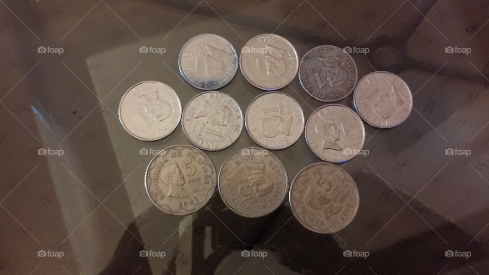 coins in the Philippines . this was the change in my pocket.