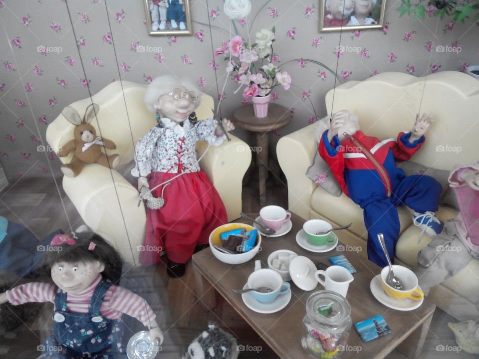 strings dolls. roshen store in kiev