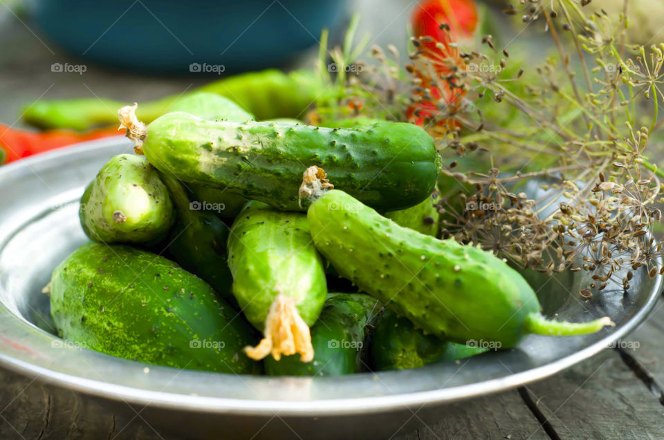 Close-up of cucumber on plate